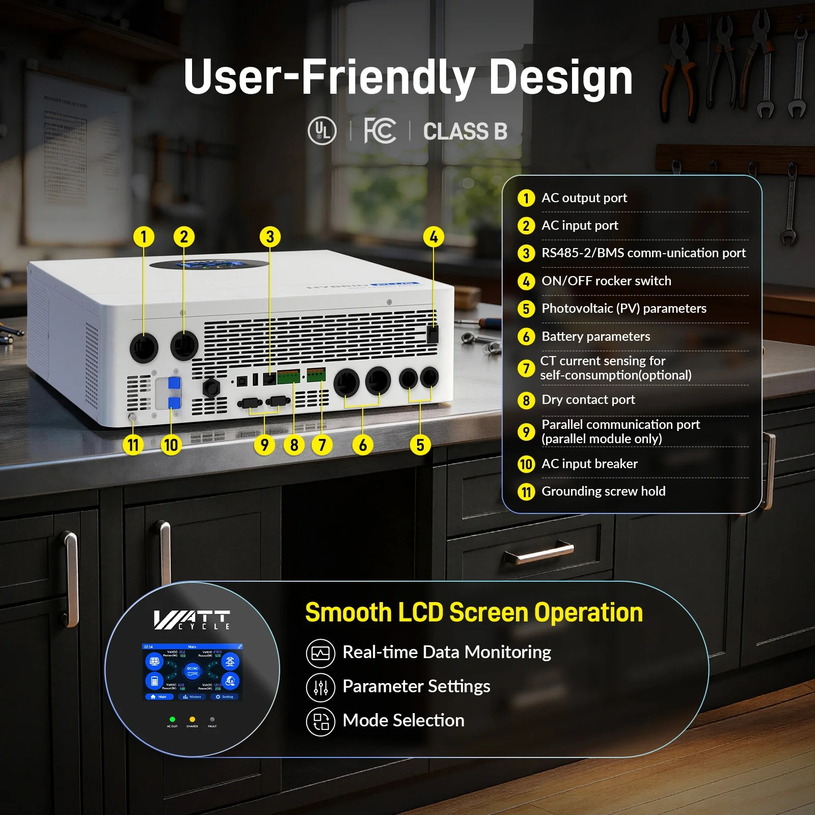 ⚡️Launch Early Bird: $1499⚡️WattCycle 12000W 48V All-in-One Solar Inverter: Split Phase 120/240V, 18kW Dual MPPT, 72kW Parallel Ready - Image 4