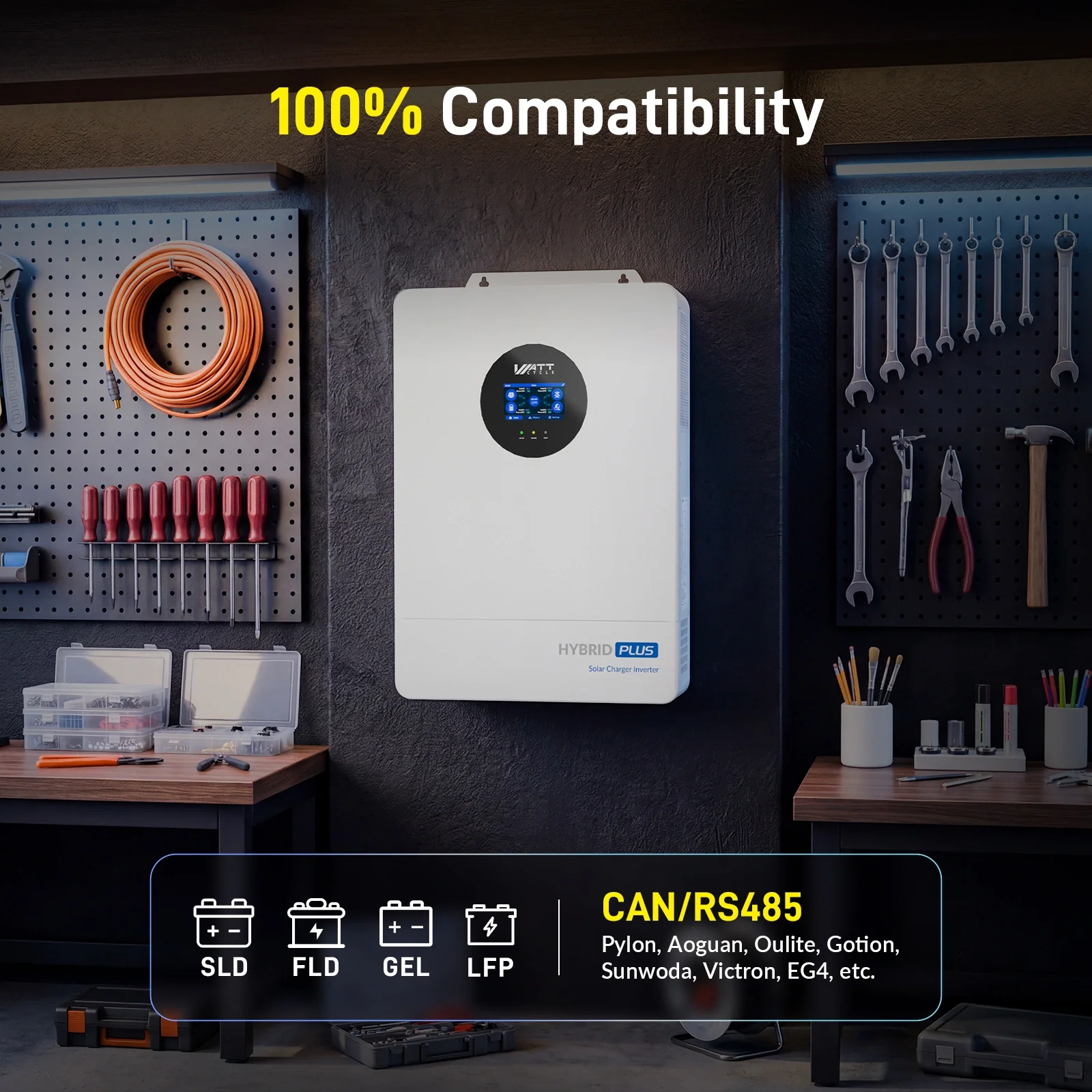 ⚡️Launch Early Bird: $1499⚡️WattCycle 12000W 48V All-in-One Solar Inverter: Split Phase 120/240V, 18kW Dual MPPT, 72kW Parallel Ready - Image 6