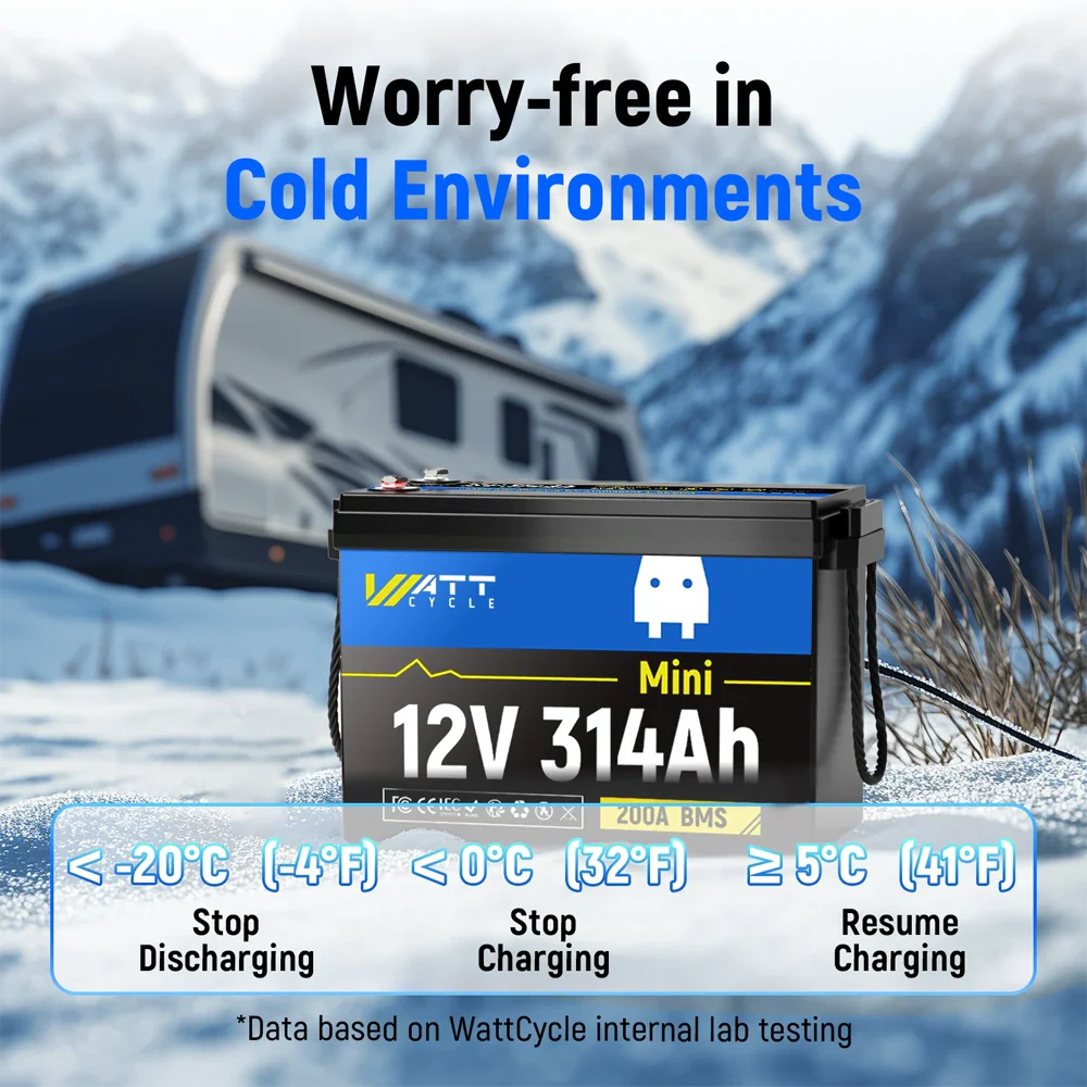 [👍 Bestseller] WattCycle 12V 314Ah Mini LiFePO₄ Battery – Compact Size, High Capacity (Basic No Bluetooth Version)⚡️Restocking soon⚡️ - Image 6