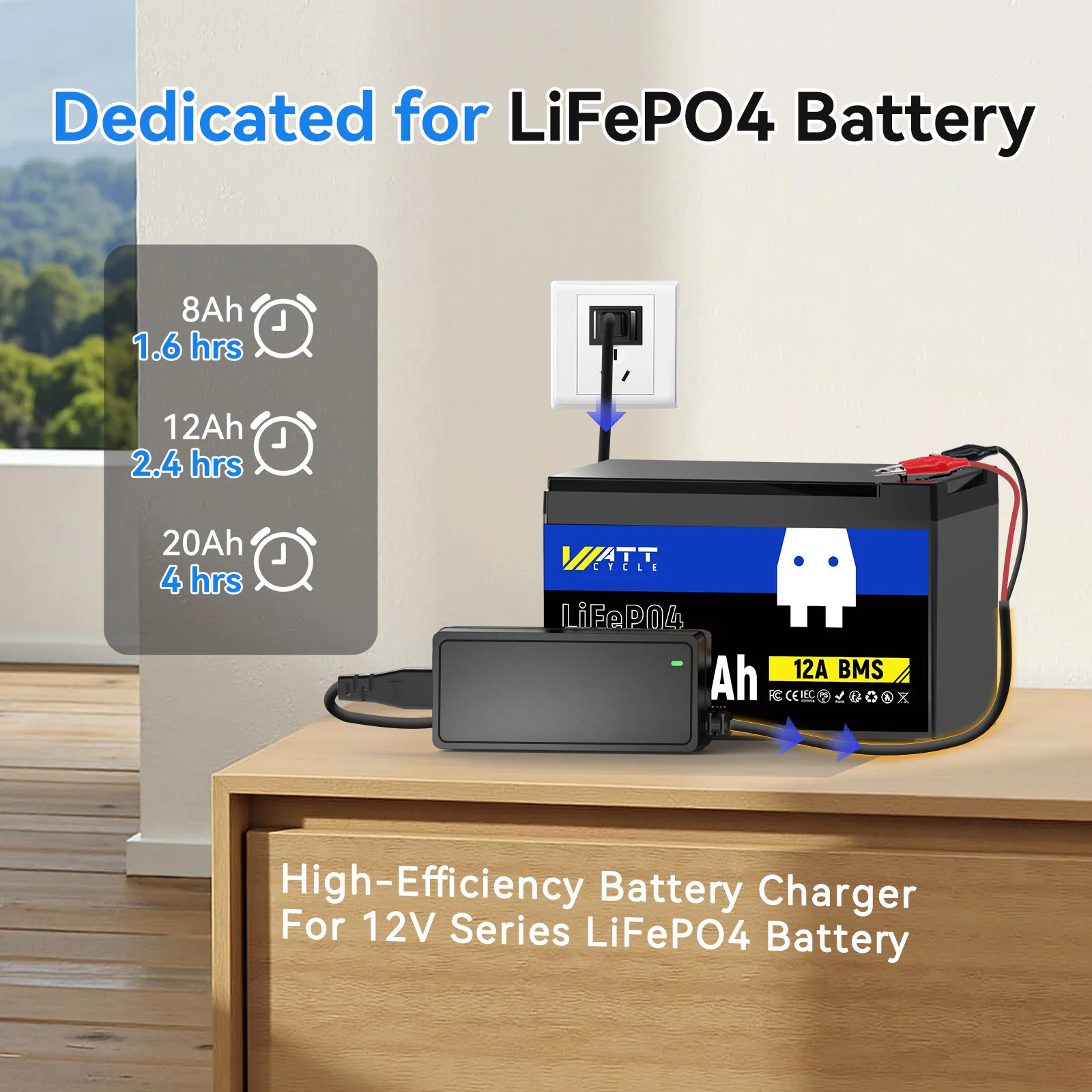 14.6V 5A Plastic Shell LiFePO4 Battery Charger - Image 3