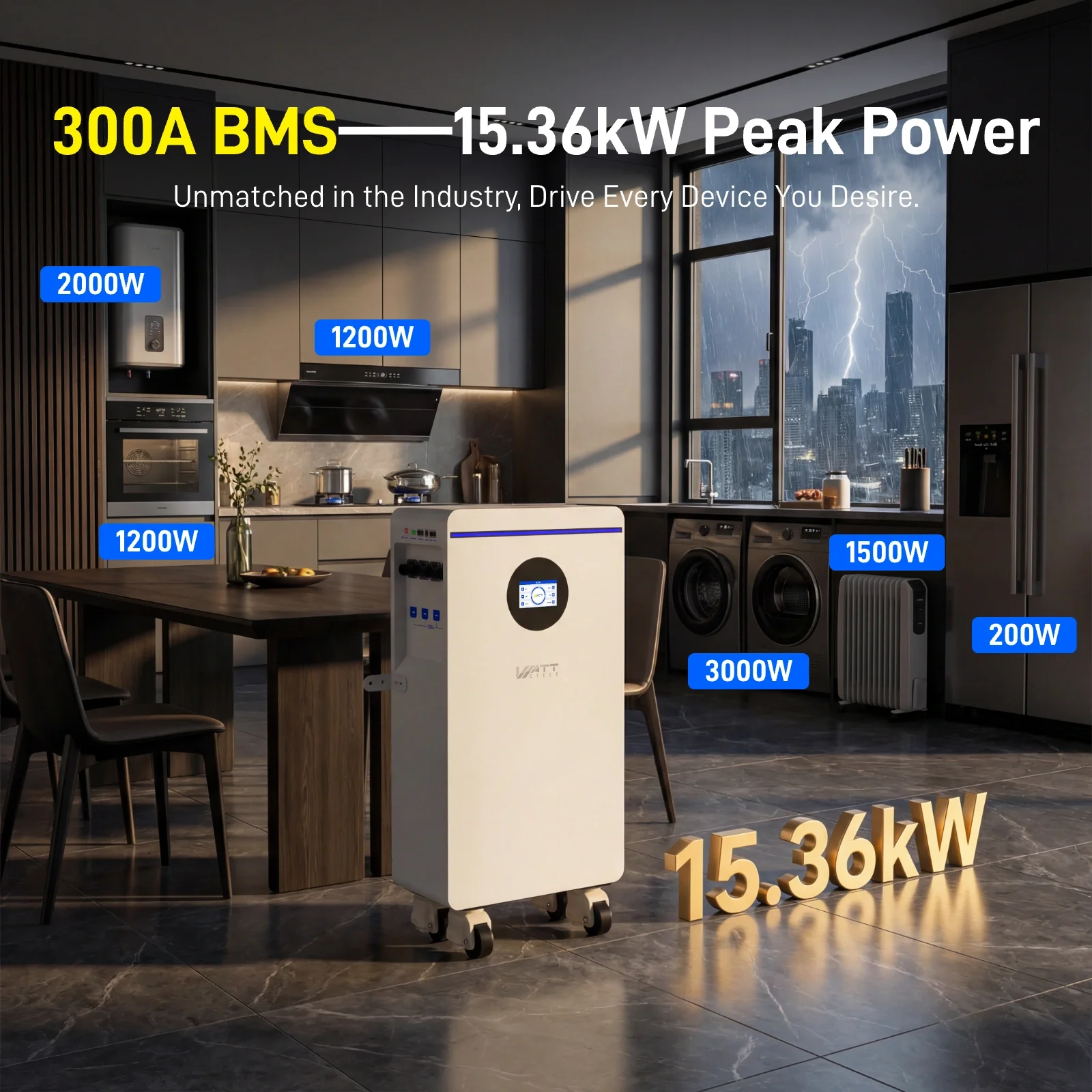 ⚡️Launch Early Bird: $1,999⚡️WattCycle 16kWh 48V 314Ah Wall-Mounted LiFePO4 Battery with Smart BMS, Bluetooth, Active Balancing & Communication - Image 6