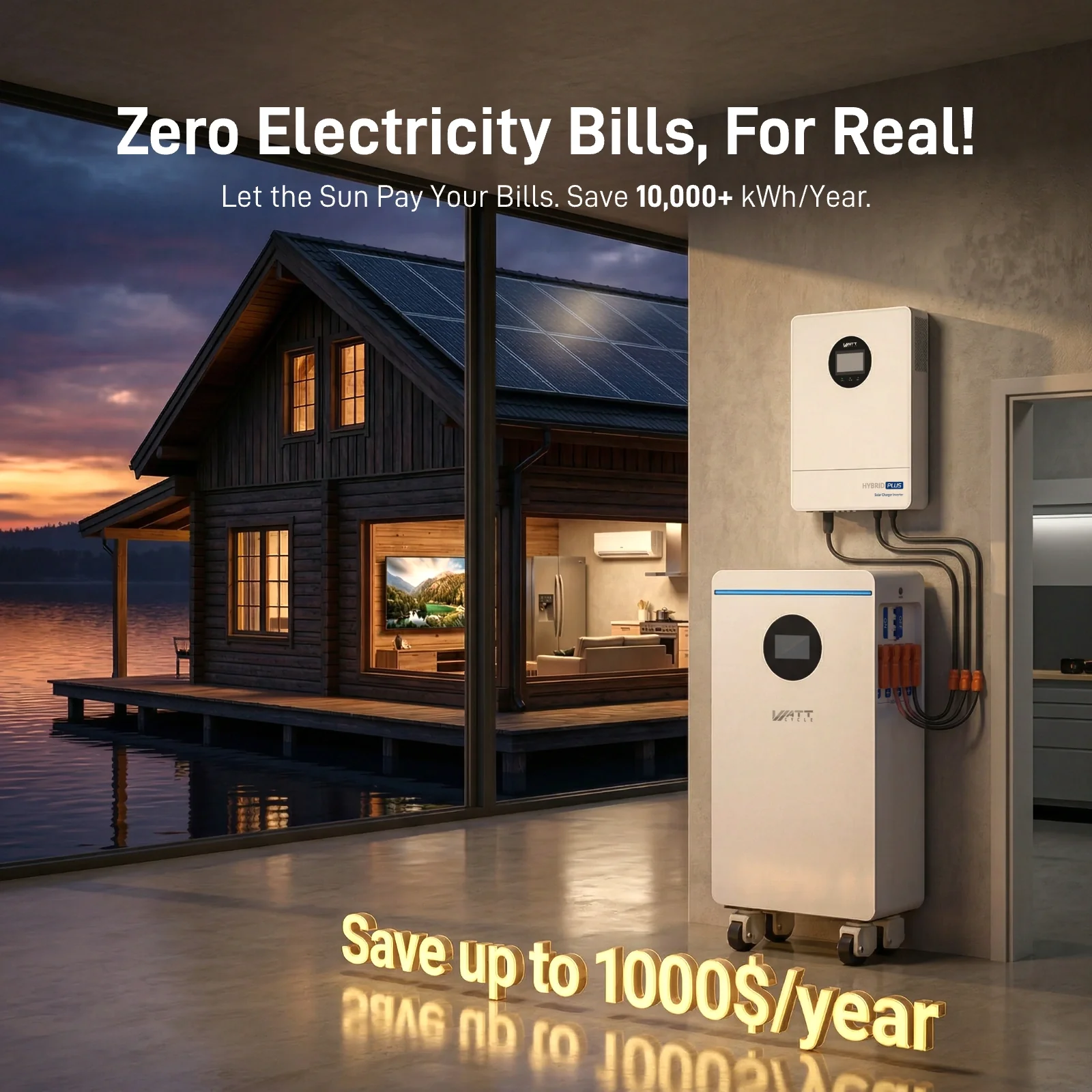 ⚡️Launch Early Bird: $1,999⚡️WattCycle 16kWh 48V 314Ah Wall-Mounted LiFePO4 Battery with Smart BMS, Bluetooth, Active Balancing & Communication - Image 8