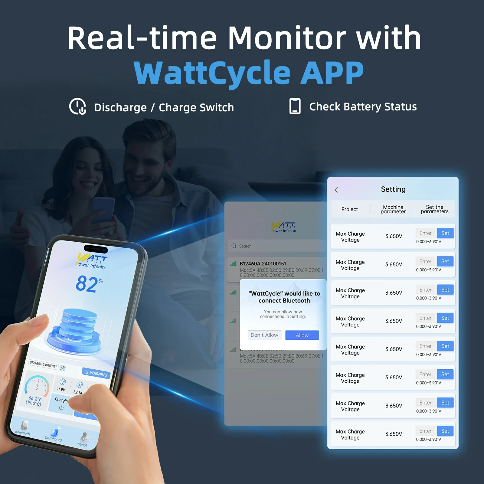 WattCycle 12V 314Ah Ultra Bluetooth LiFePO₄ Battery with 300A BMS - Image 4