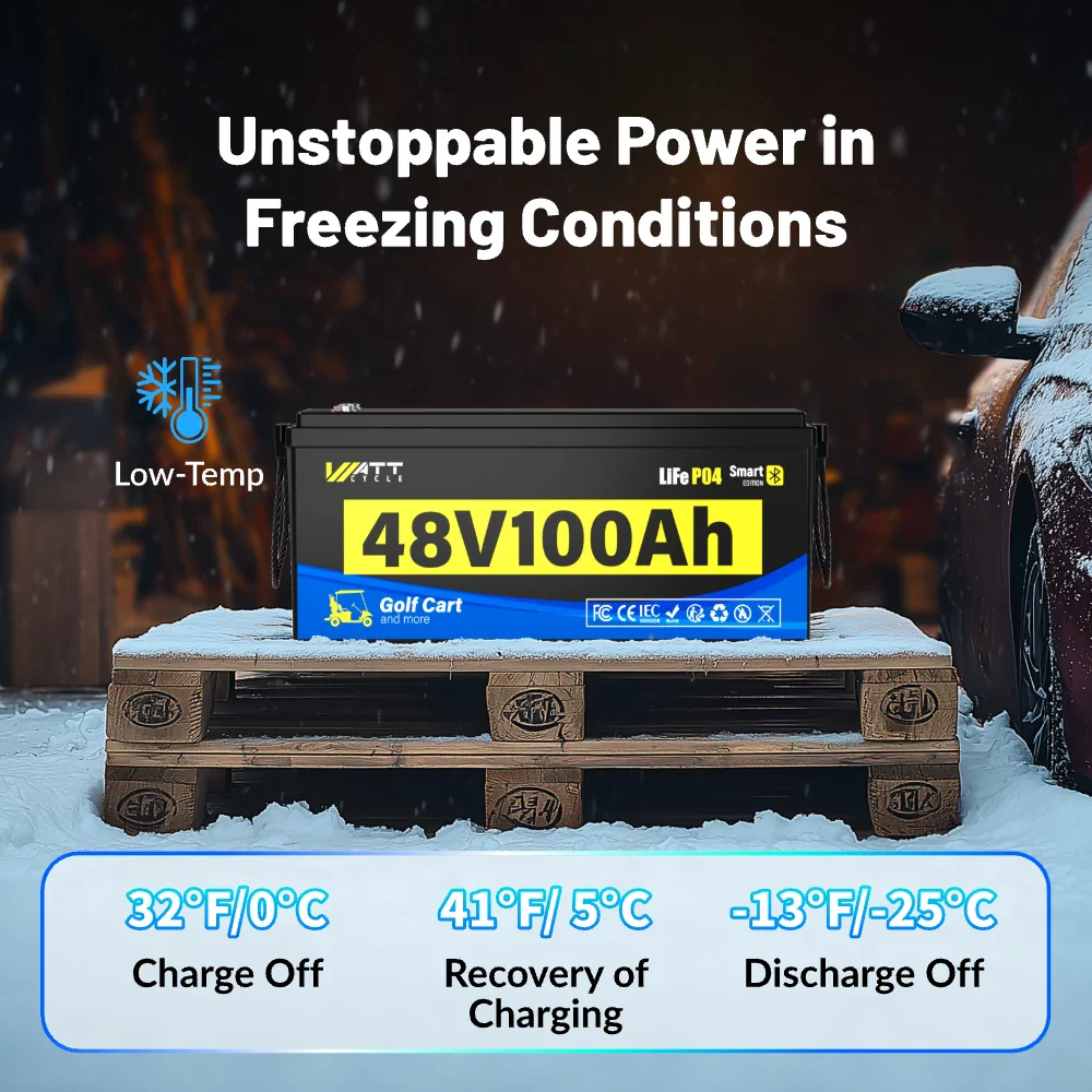 48V 100Ah LiFePO4 Bluetooth Golf Cart Battery - Image 4