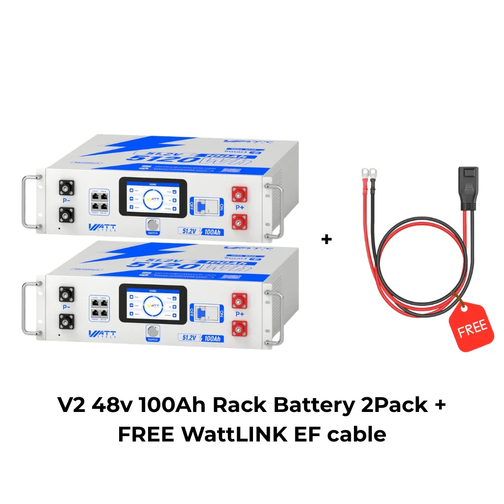 ⚡️Spring Sale: $789.99⚡️ WattCycle V2 48V 100Ah LiFePO₄ Rack Battery – Active Balancing, LCD, Bluetooth & Smart Comms - Image 13