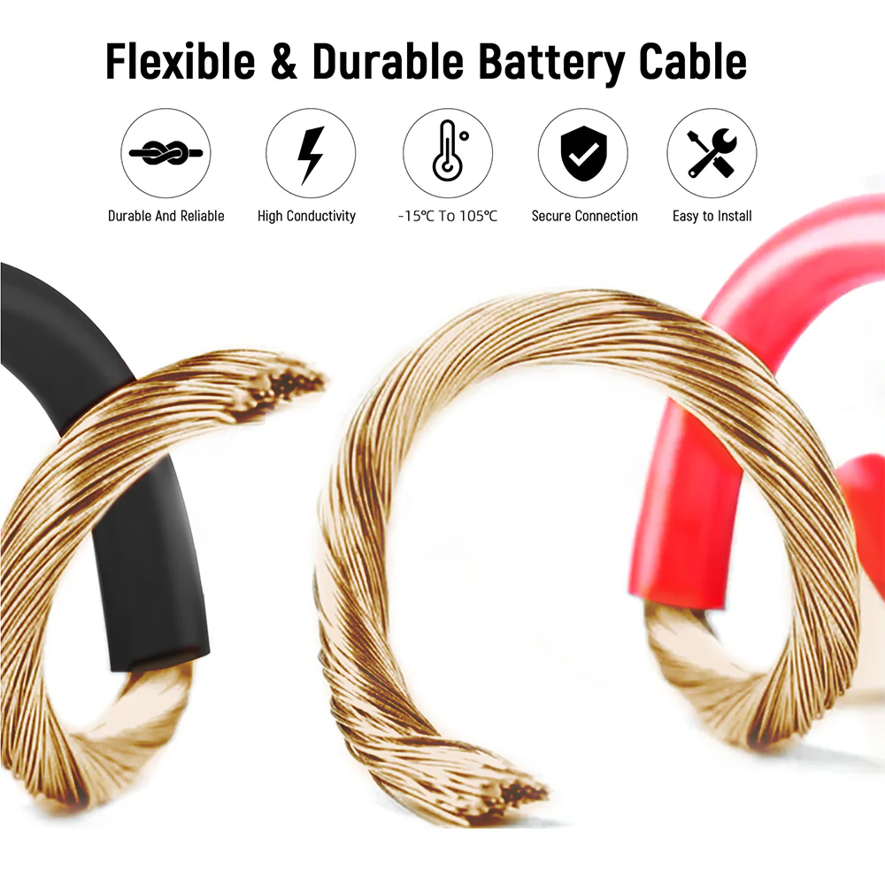 4AWG 11-Inch Battery Inverter Cable Set - Image 5