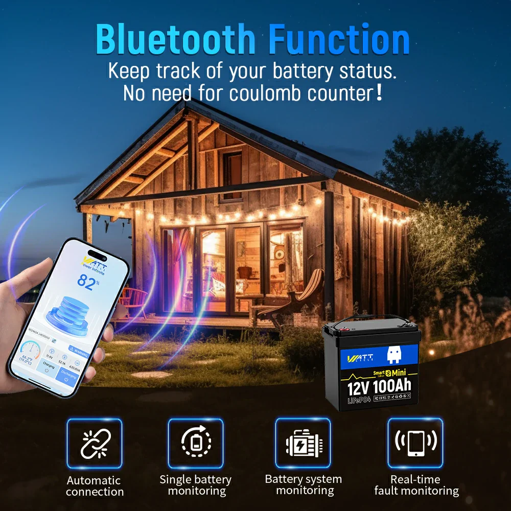 🆕Like New🆕 12V 100Ah Mini LiFePO4 Battery with Bluetooth - Image 5