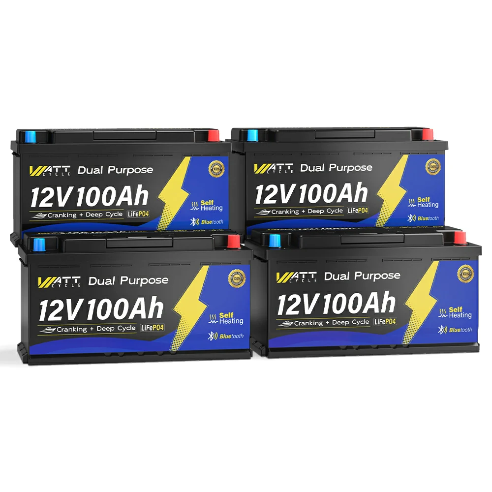 12V 100Ah 1200CCA Dual Purpose Marine Cranking Battery with Bluetooth and Self-heating - Image 11