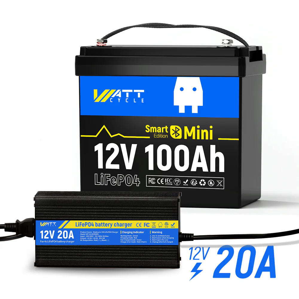 Wattcycle 12V 100Ah Mini Bluetooth LiFePO₄ Battery Group 22NF Lightweight Compact Power - Image 15