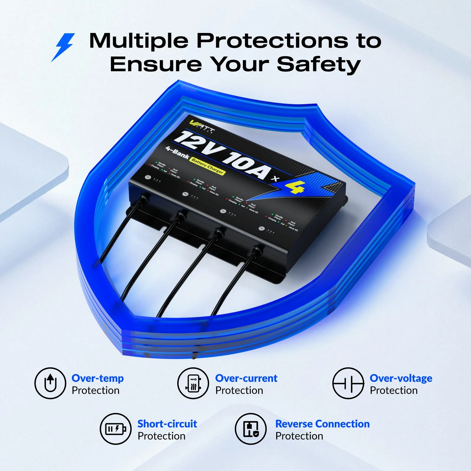 12V 10A 4 Bank Battery Charger - Image 6