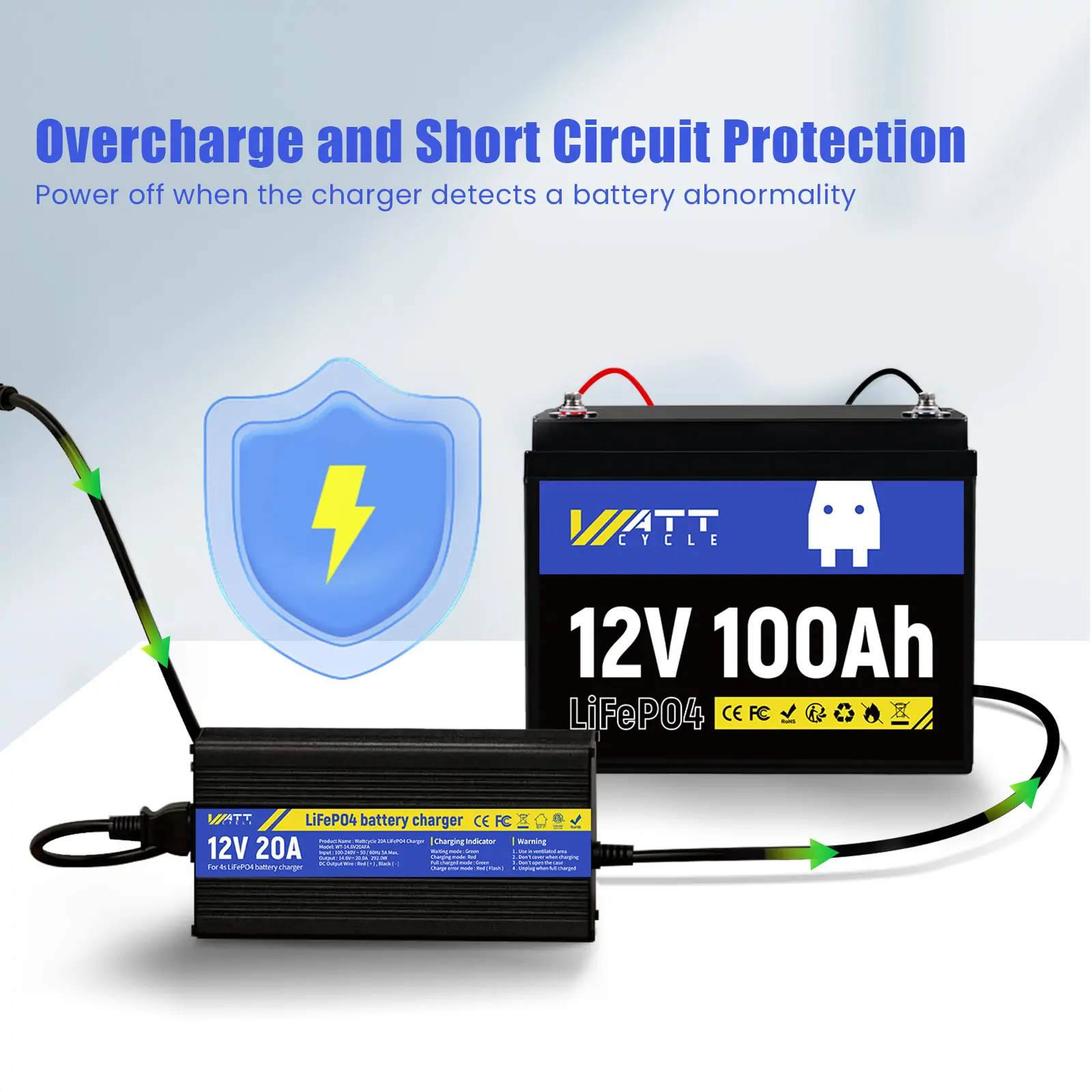 14.6V 20A Aluminum Shell LiFePO4 Battery Charger - Image 3