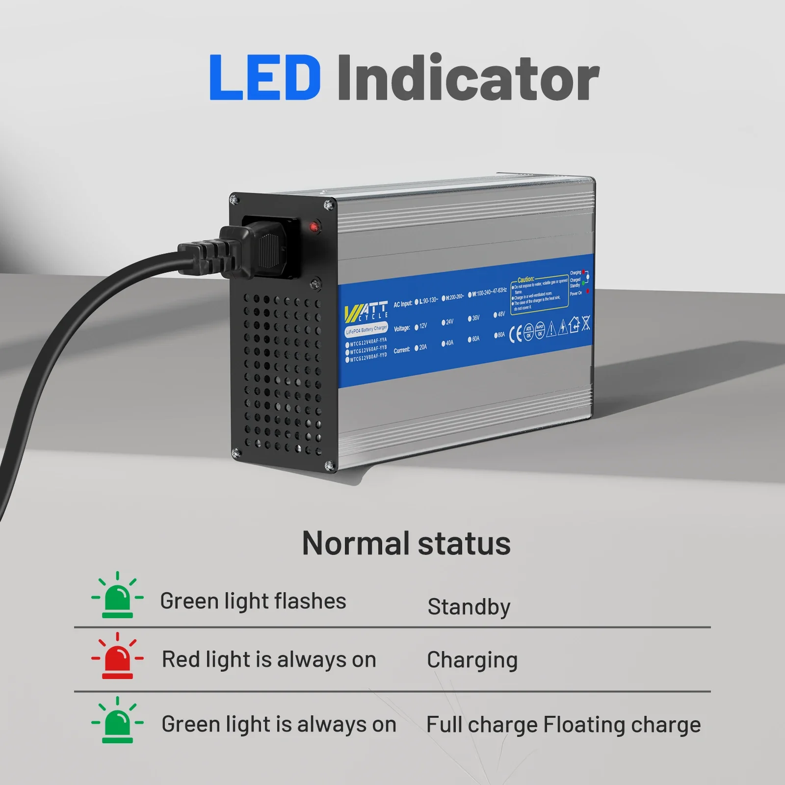 14.6V 40A AC-DC Aluminum Shell LiFePO4 Battery Charger - Image 6