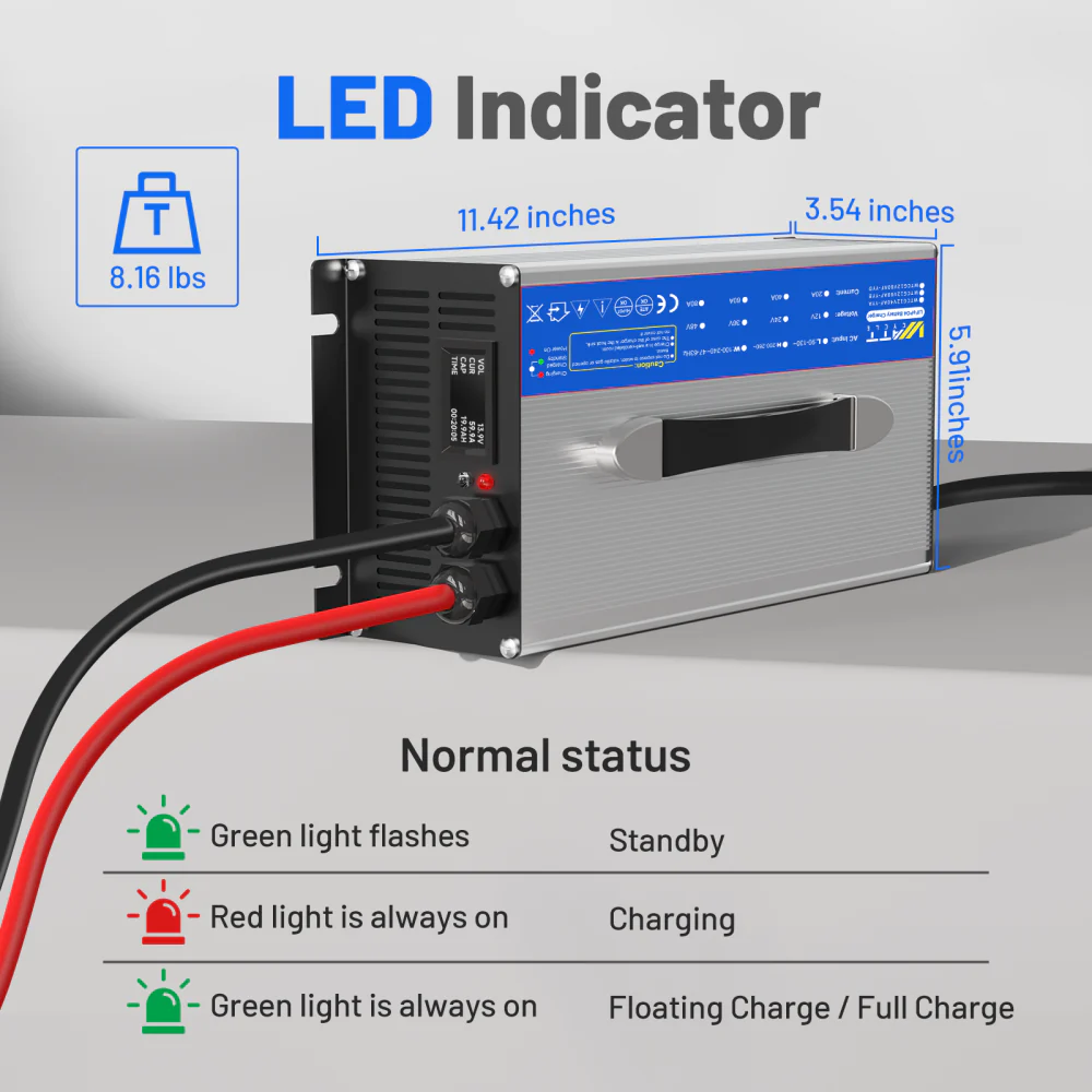14.6V 60A AC to DC Aluminum Shell LiFePO4 Battery Charger - Image 5