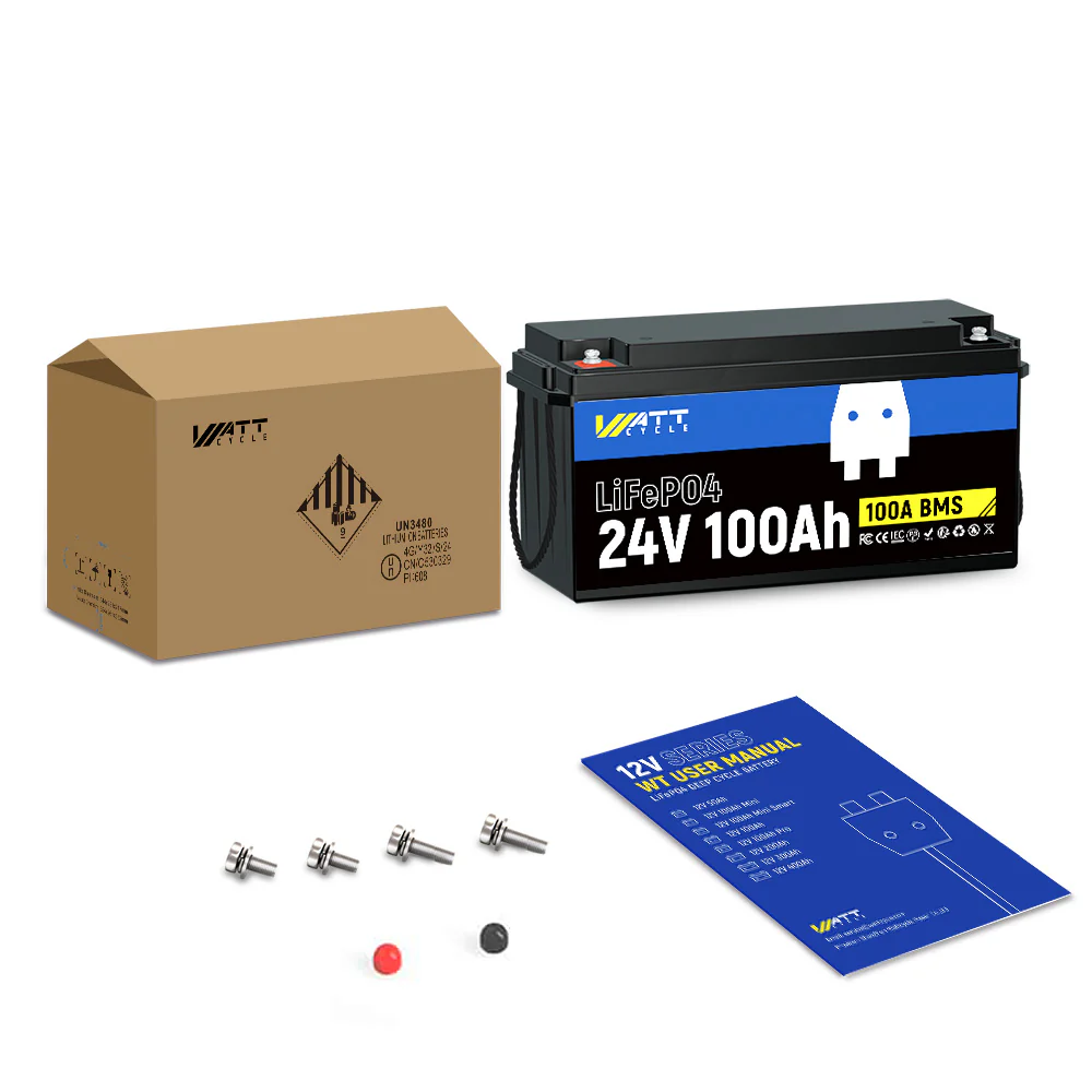 ⚡️Spring Sale: $339.99⚡️ Wattcycle 24V 100Ah LiFePO4 Battery with Low-Temp Protection for Trolling Motor & Solar System - Image 11
