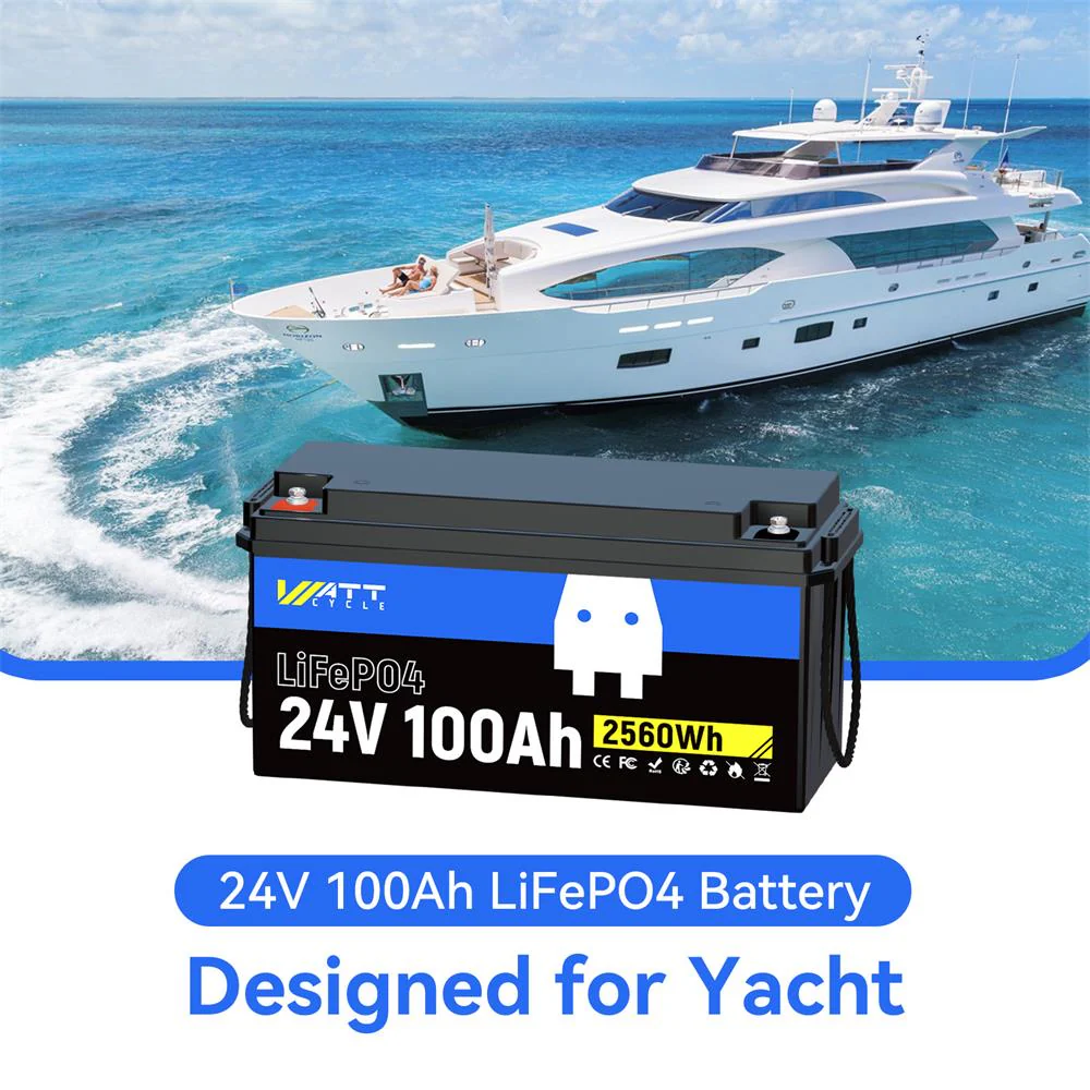 ⚡️Spring Sale: $339.99⚡️ Wattcycle 24V 100Ah LiFePO4 Battery with Low-Temp Protection for Trolling Motor & Solar System - Image 7