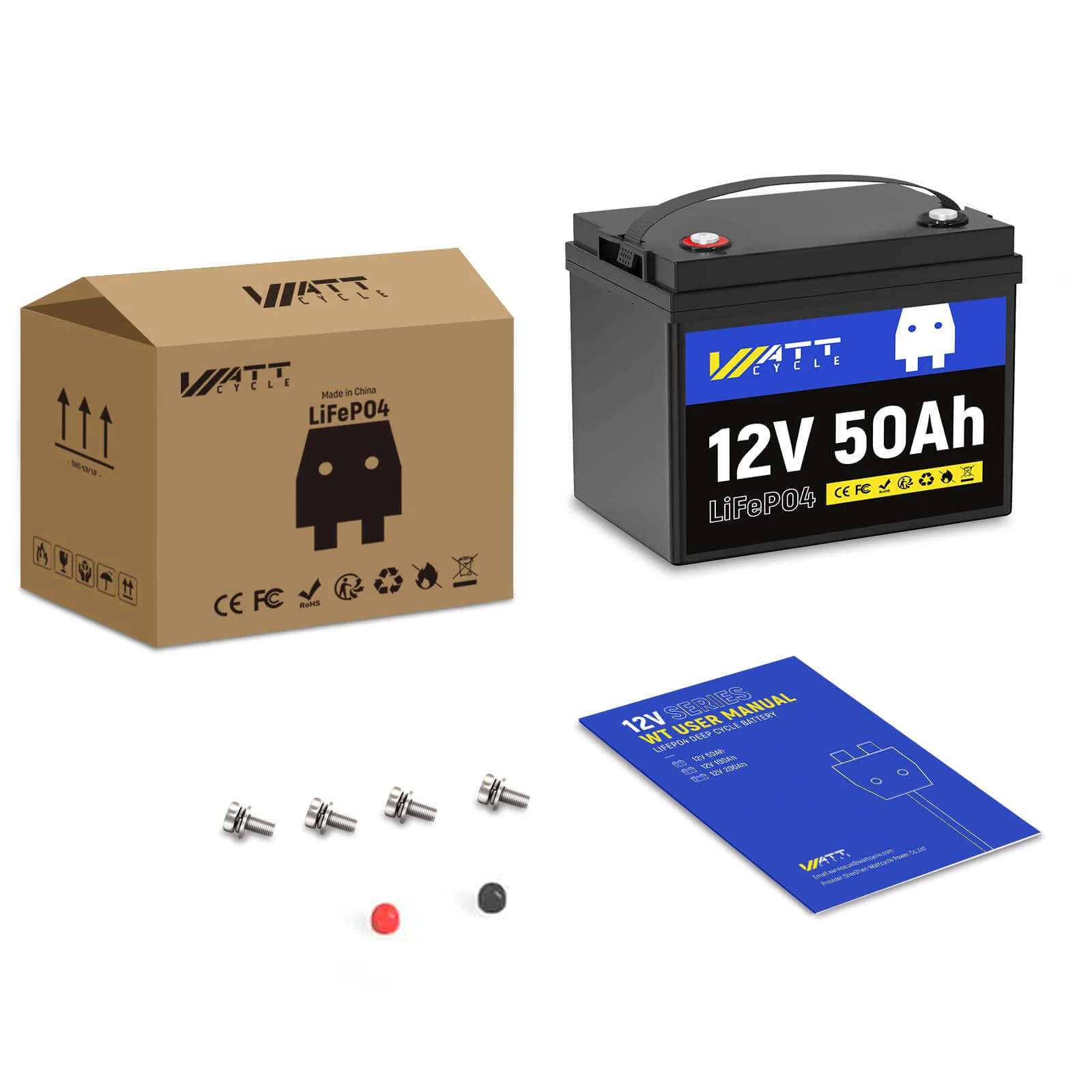 ⚡️Low Stock: $99.99⚡️ Wattcycle 12V 50Ah LiFePO4 Battery for Fish Finder, LiveScope & Kayak Fishing - Image 13